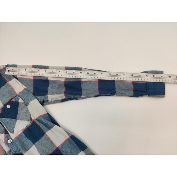 Levis Shirt Womens Size Small Blue White Red Plaid Button Up Long‎ Sleeve Chest - Picture 8 of 12